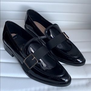 Zara Women’s Black Loafers with Metal Detail